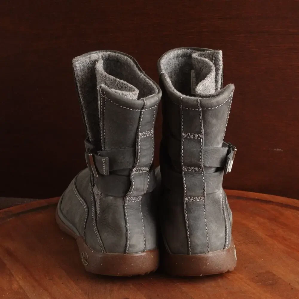 Chaco‎ Boots WMS SZ 7 Gray Hopi Leather Pull On Waterproof Outdoor Casual Winter